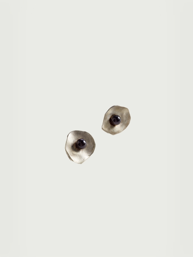 Plum earrings with black agate