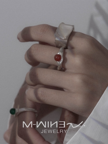 Red agate ring