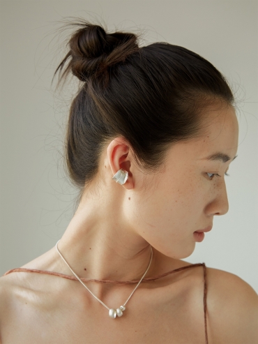 Silver wide ear cuff (single)