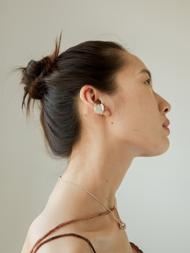 Silver wide ear cuff (single)