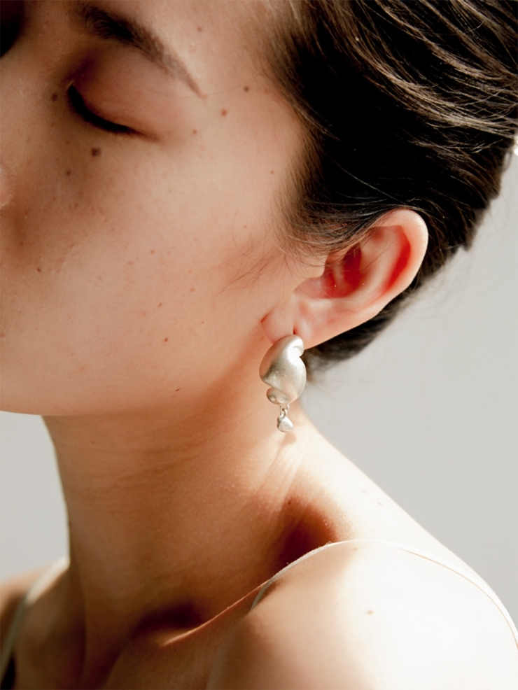 Cloud earrings with drop