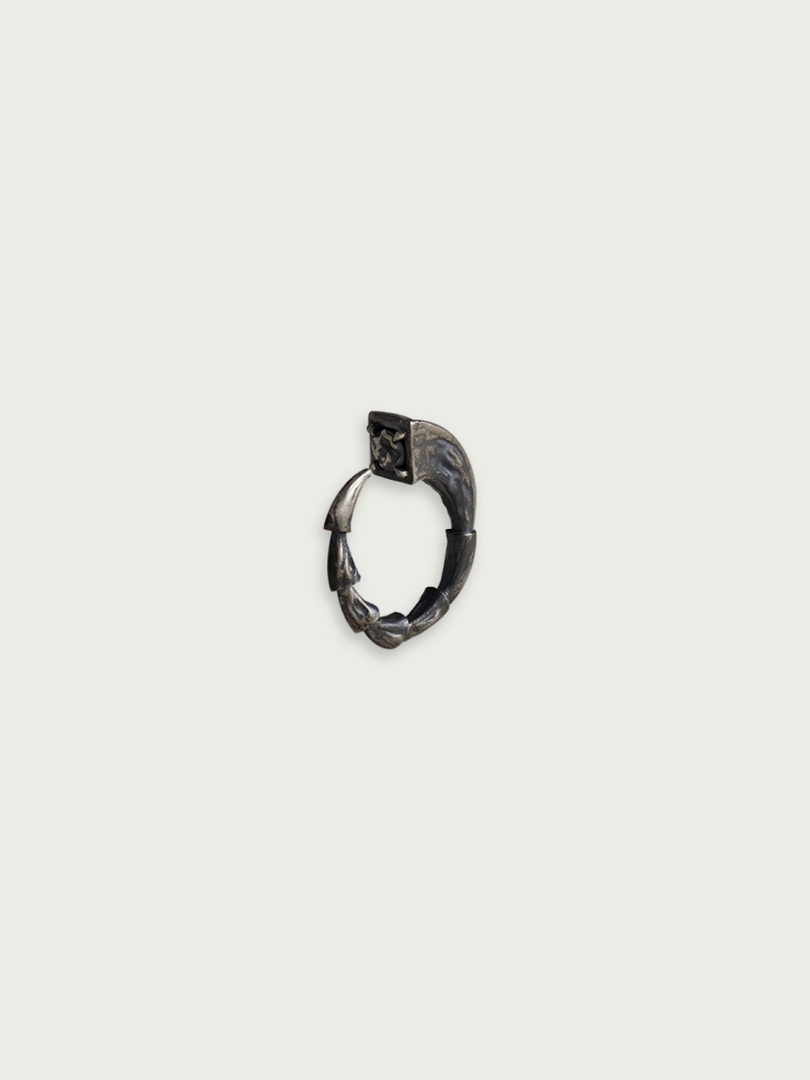 Beast silver stone ring