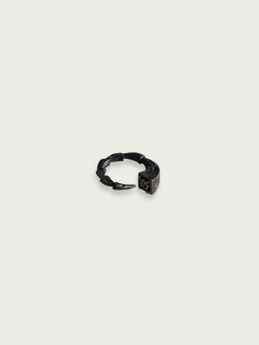 Beast silver stone ring