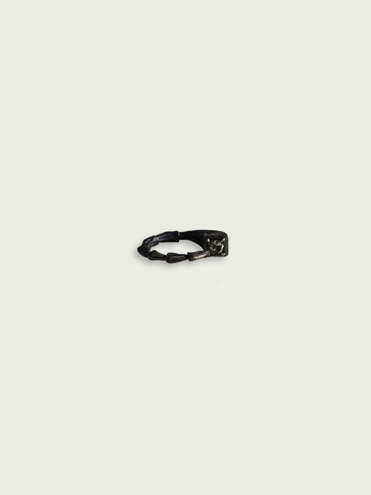 Beast silver stone ring
