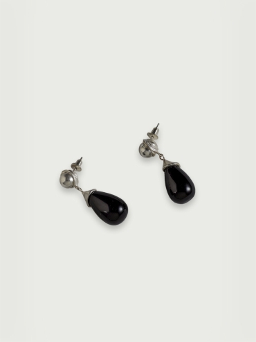 Black agate waterdrop earrings