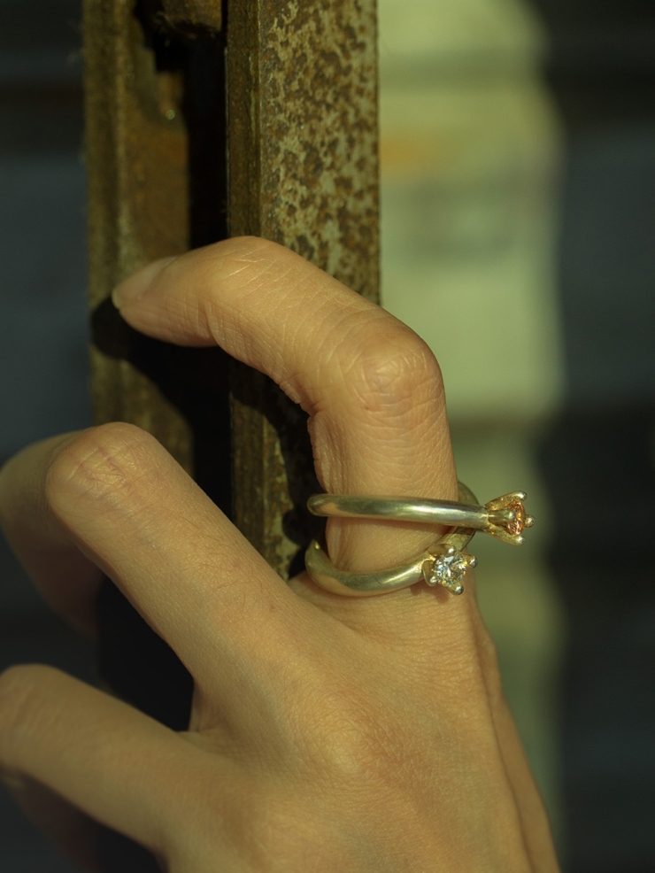 Crystal double ring