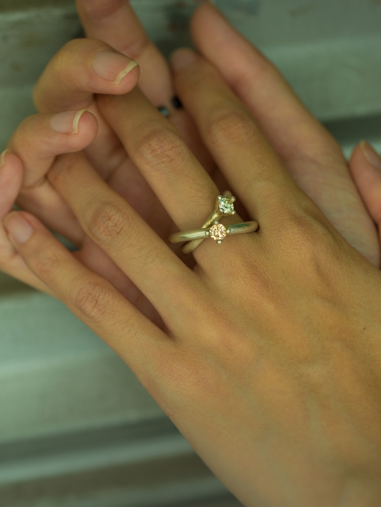 Crystal double ring