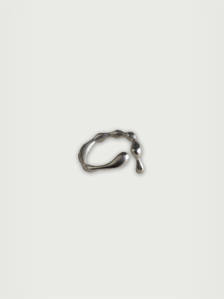 Water drop silver ring