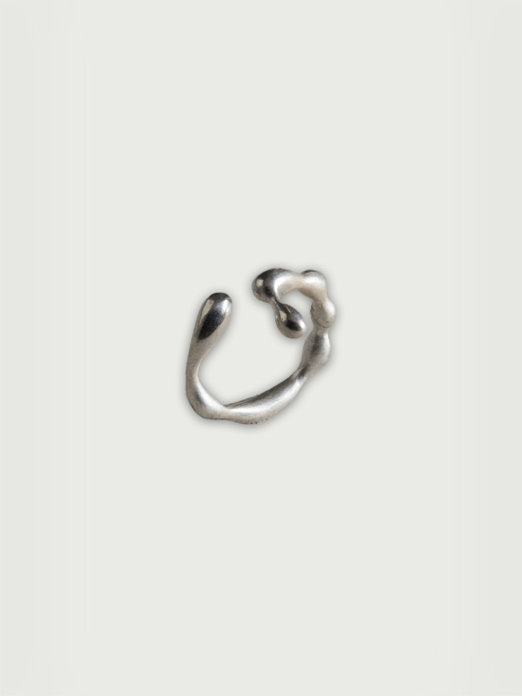 Water drop silver ring