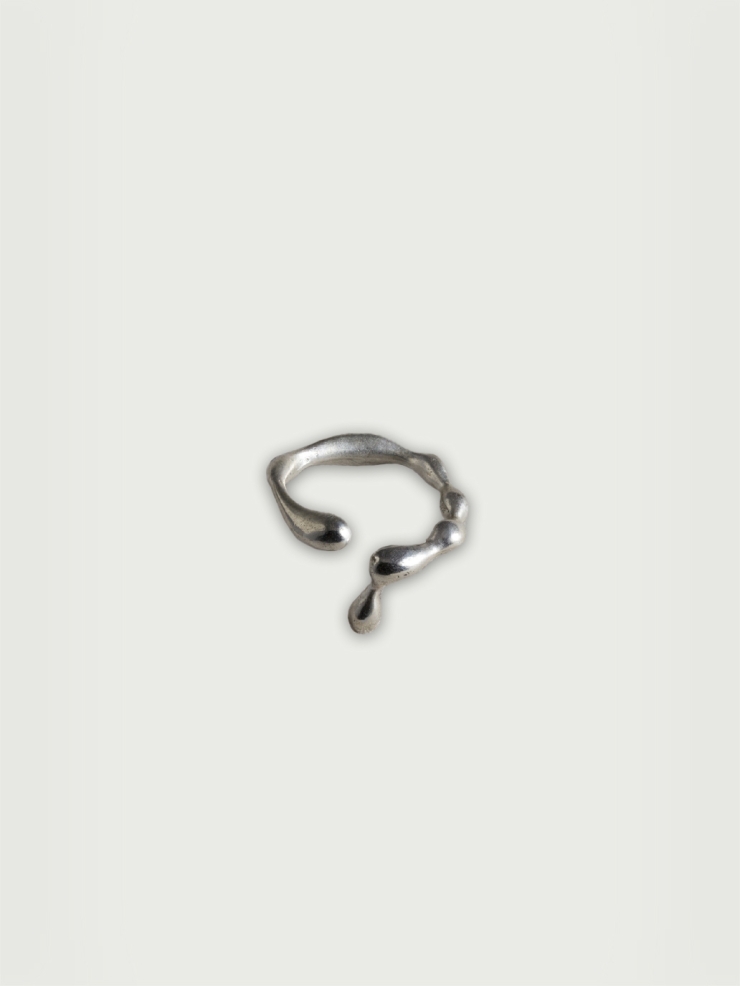Water drop silver ring