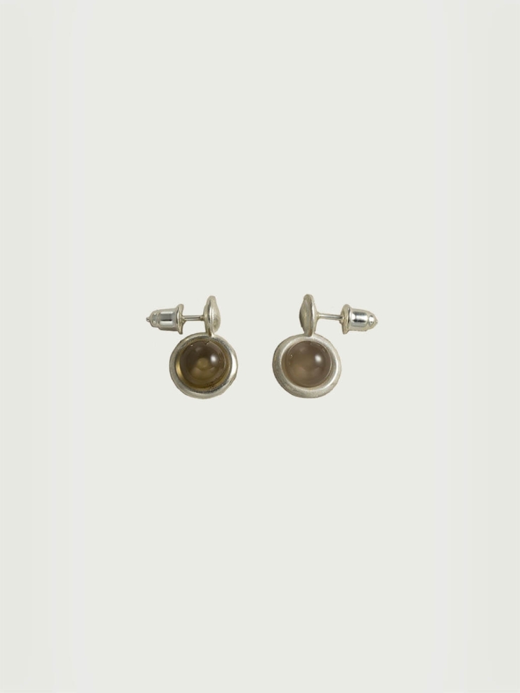 Grey agate bead earrings