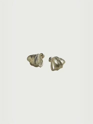 Silver orchid triple wrapped earrings