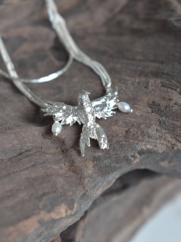 Silver Two Little Birds Necklace