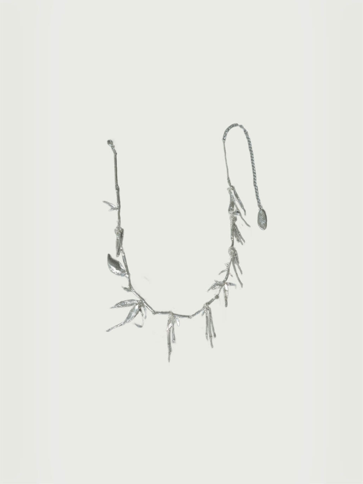 Silver bamboo necklace