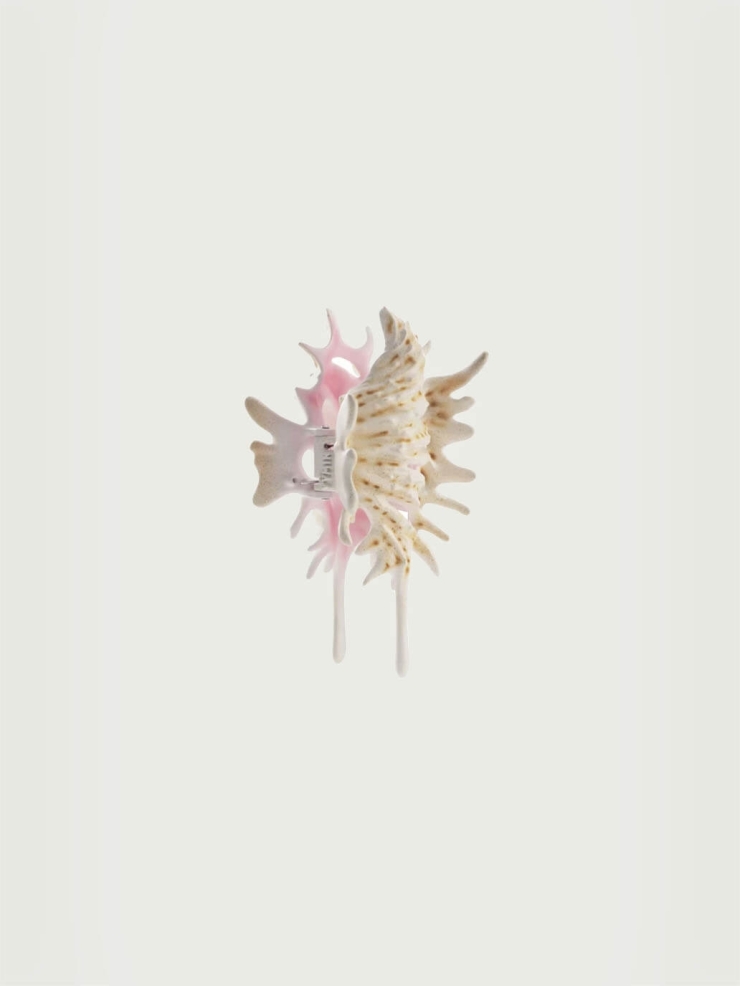 Multi- Colored conch shell hair claw clip