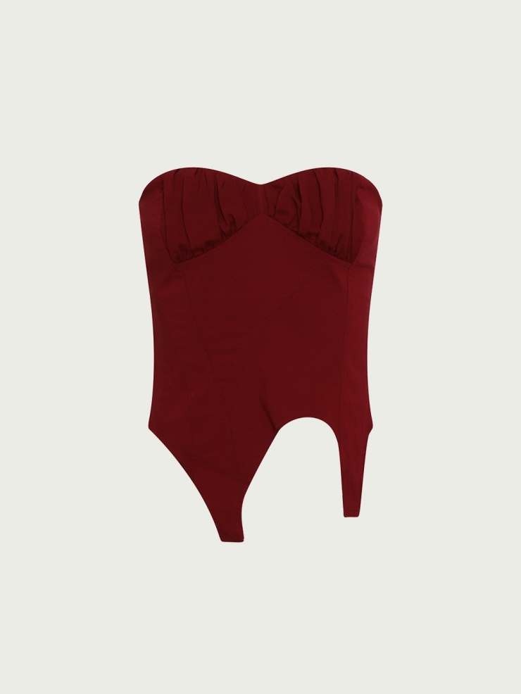 Rose ruched tube top