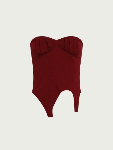 Rose ruched tube top