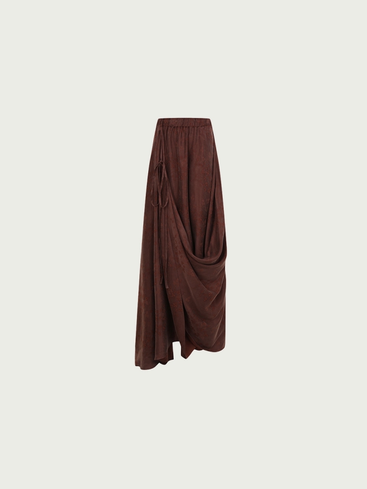 Brown strapping maxi skirt