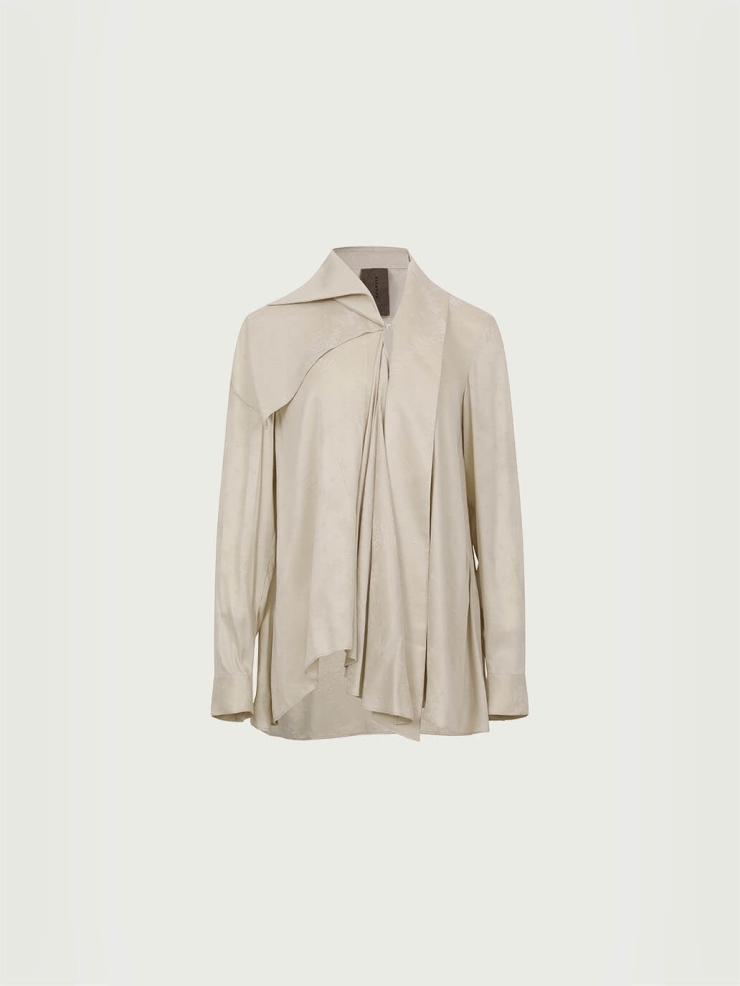 White cupro jacquard shirt