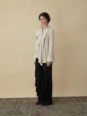 White cupro jacquard shirt
