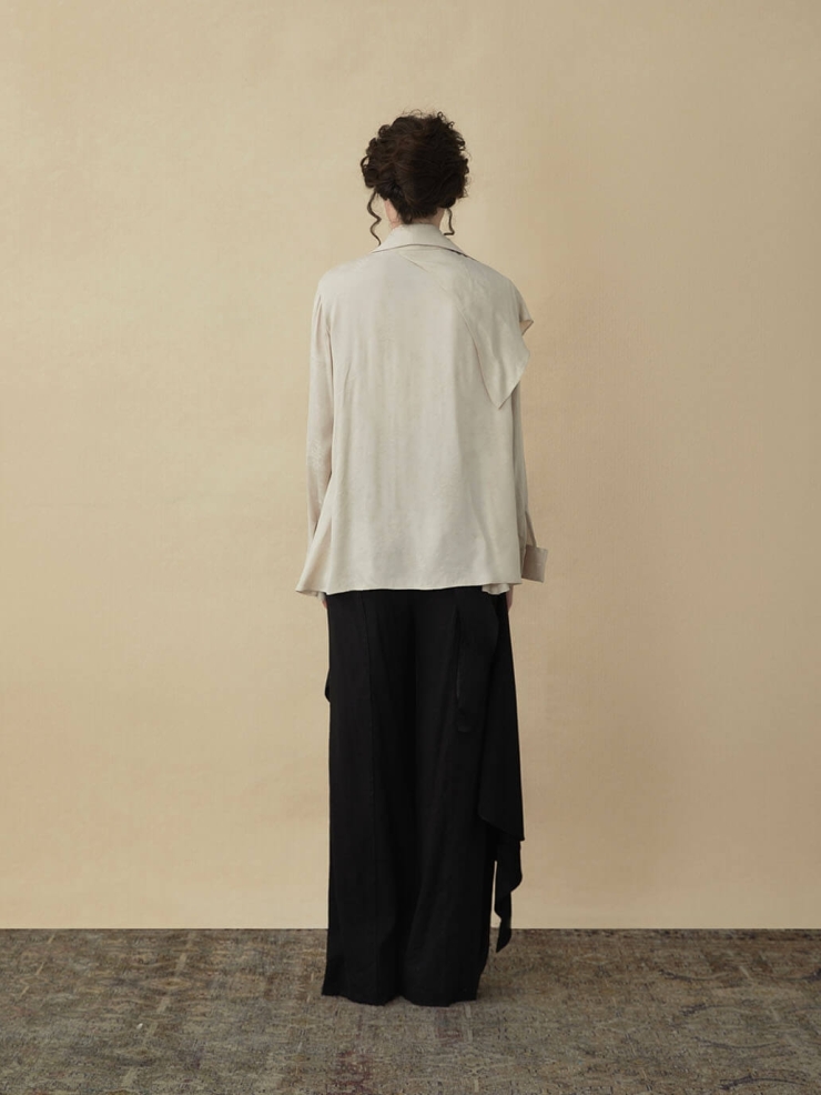 White cupro jacquard shirt