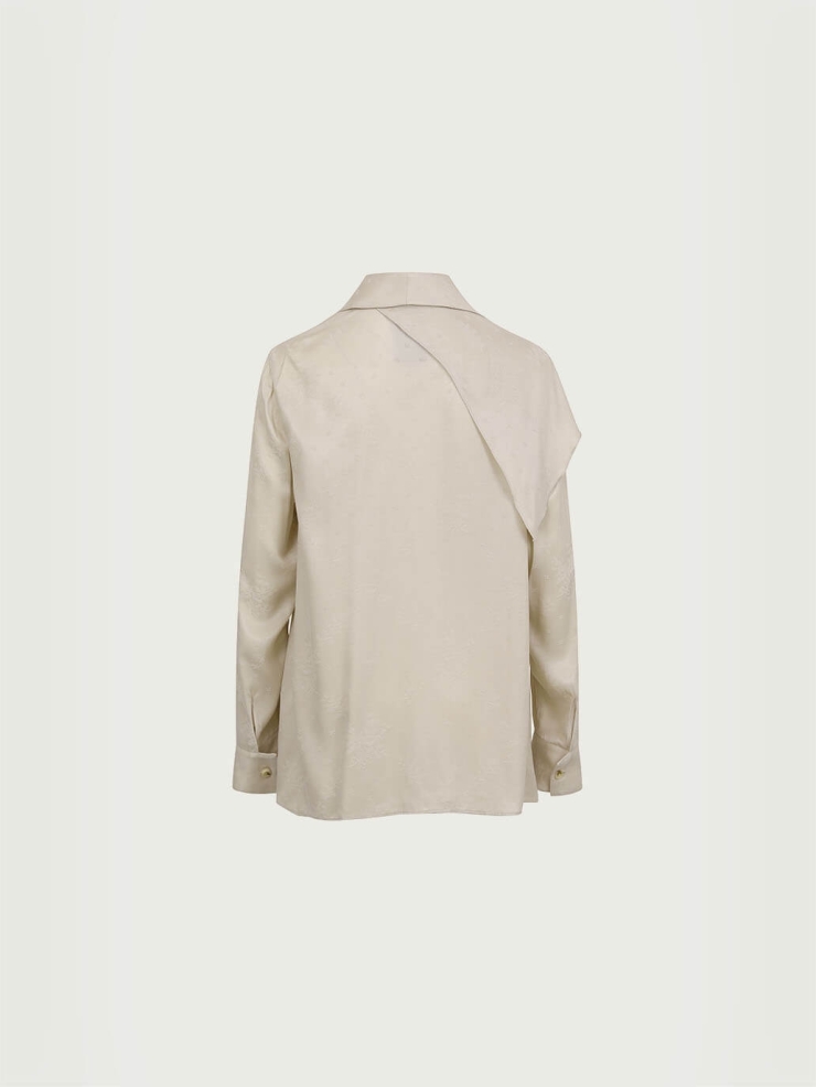 White cupro jacquard shirt