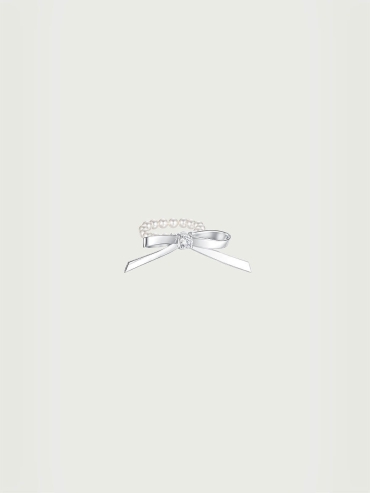 Metal Bowknot Pearl Soft Ring