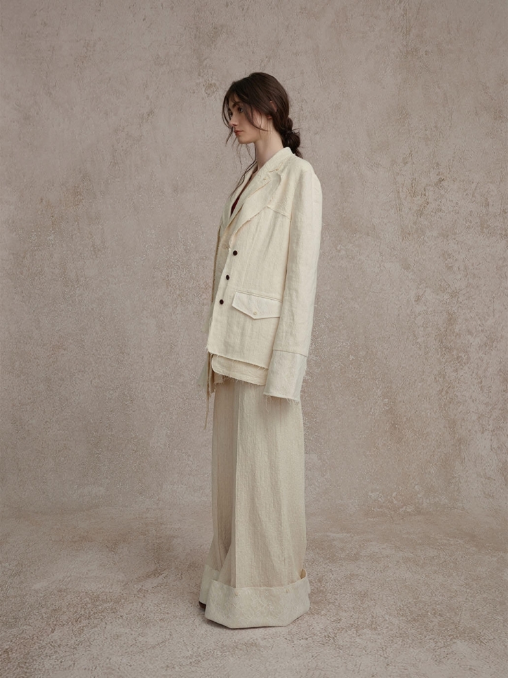 White Button Down Trousers