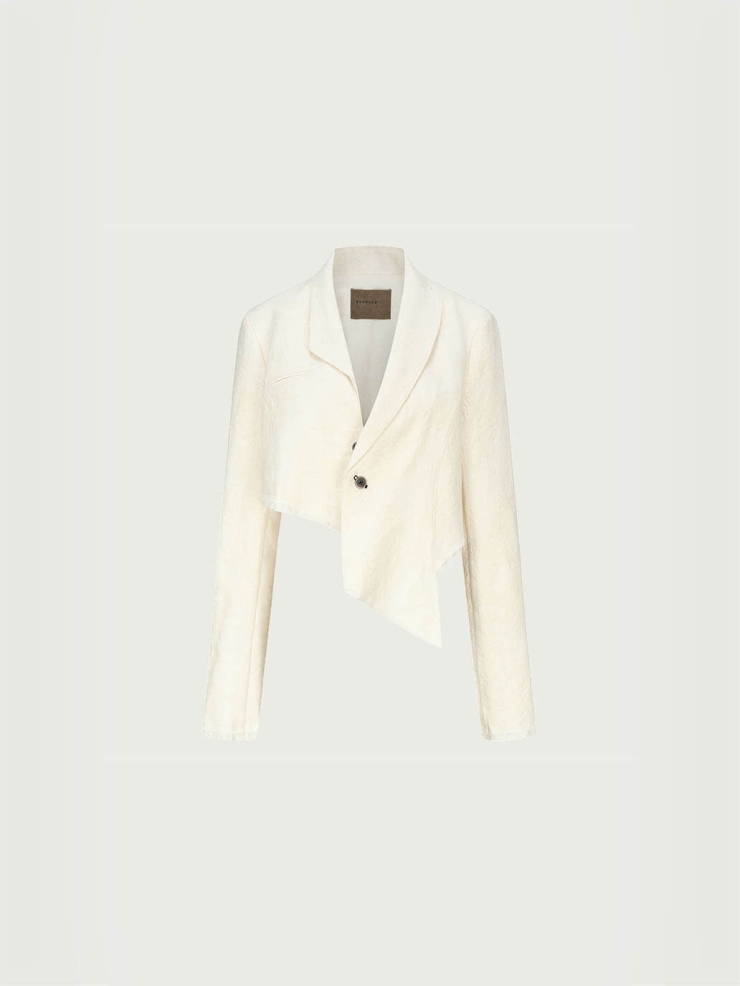 White Split Shaped Collar Jacket