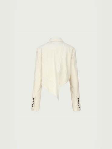 White Split Shaped Collar Jacket