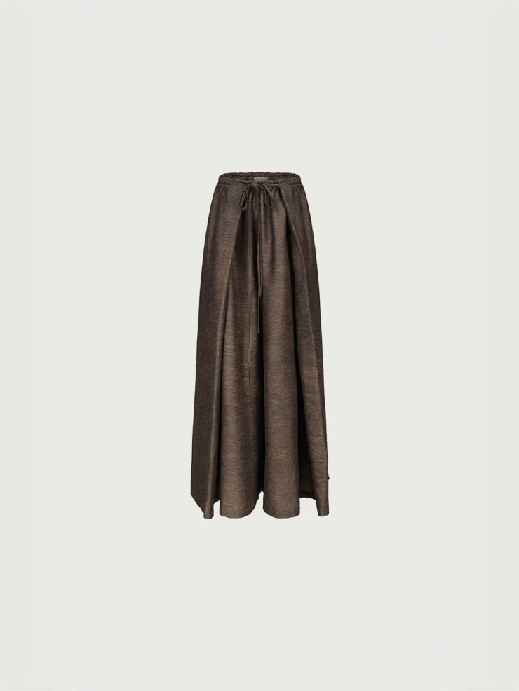 Brown Wide-leg with Straps Pants