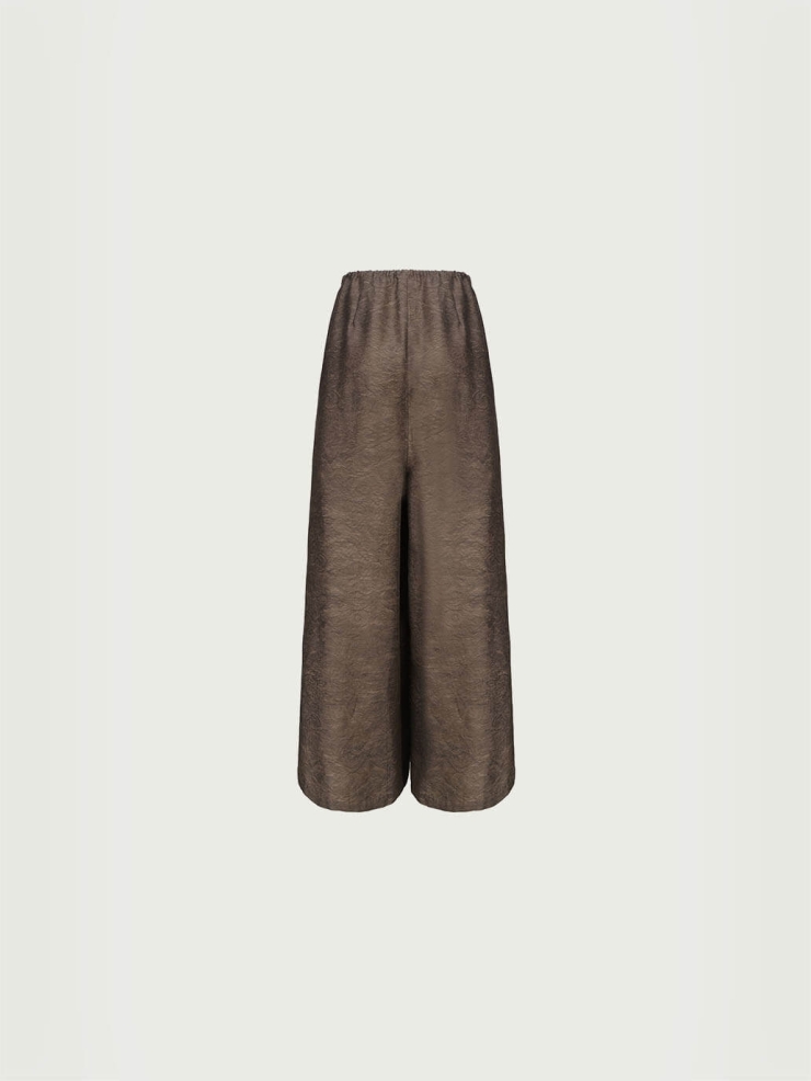 Brown Wide-leg with Straps Pants