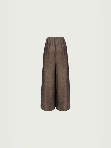 Brown Wide-leg with Straps Pants