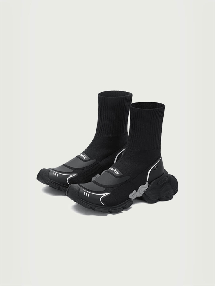 Black Dreamcore Angel Vintage Butterfly Sole Knitted Dad Shoes