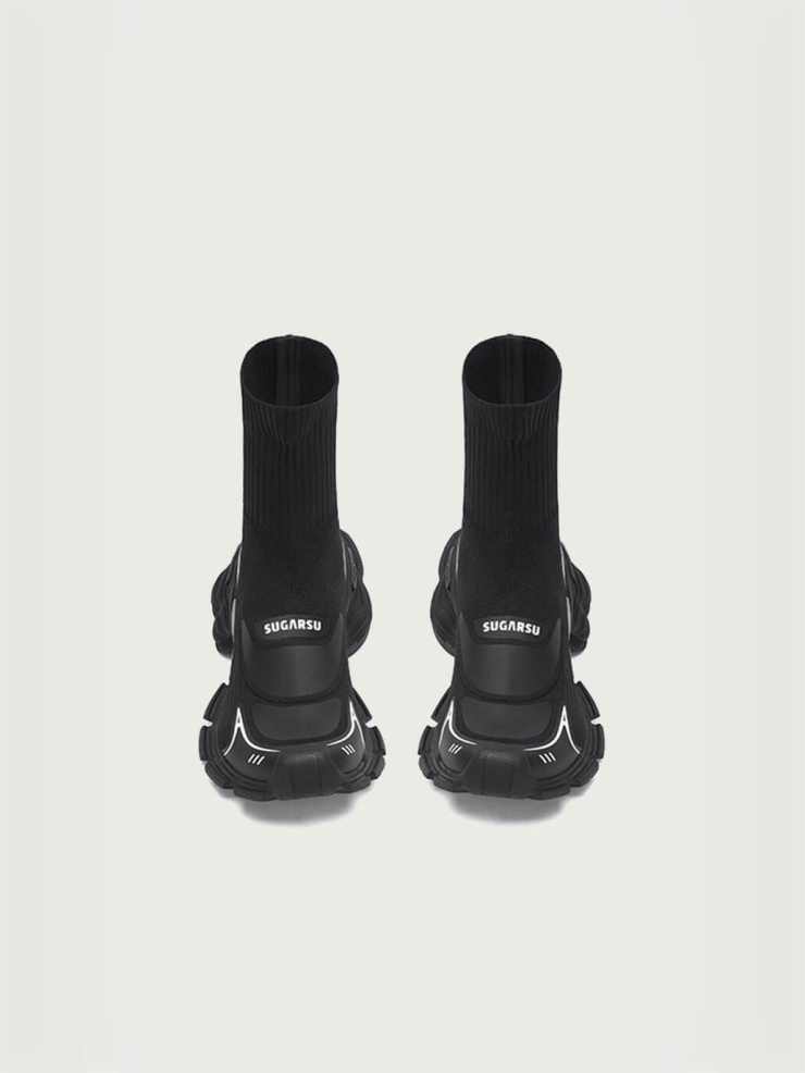Black Dreamcore Angel Vintage Butterfly Sole Knitted Dad Shoes