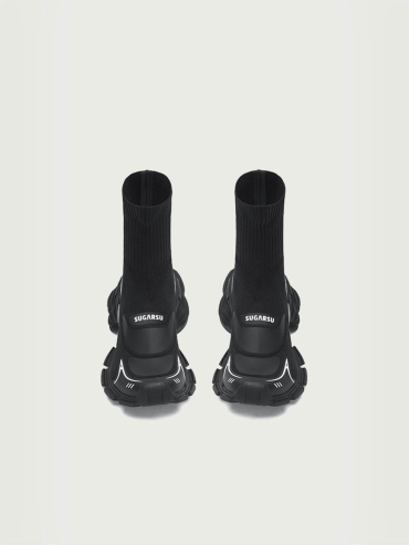 Black Dreamcore Angel Vintage Butterfly Sole Knitted Dad Shoes