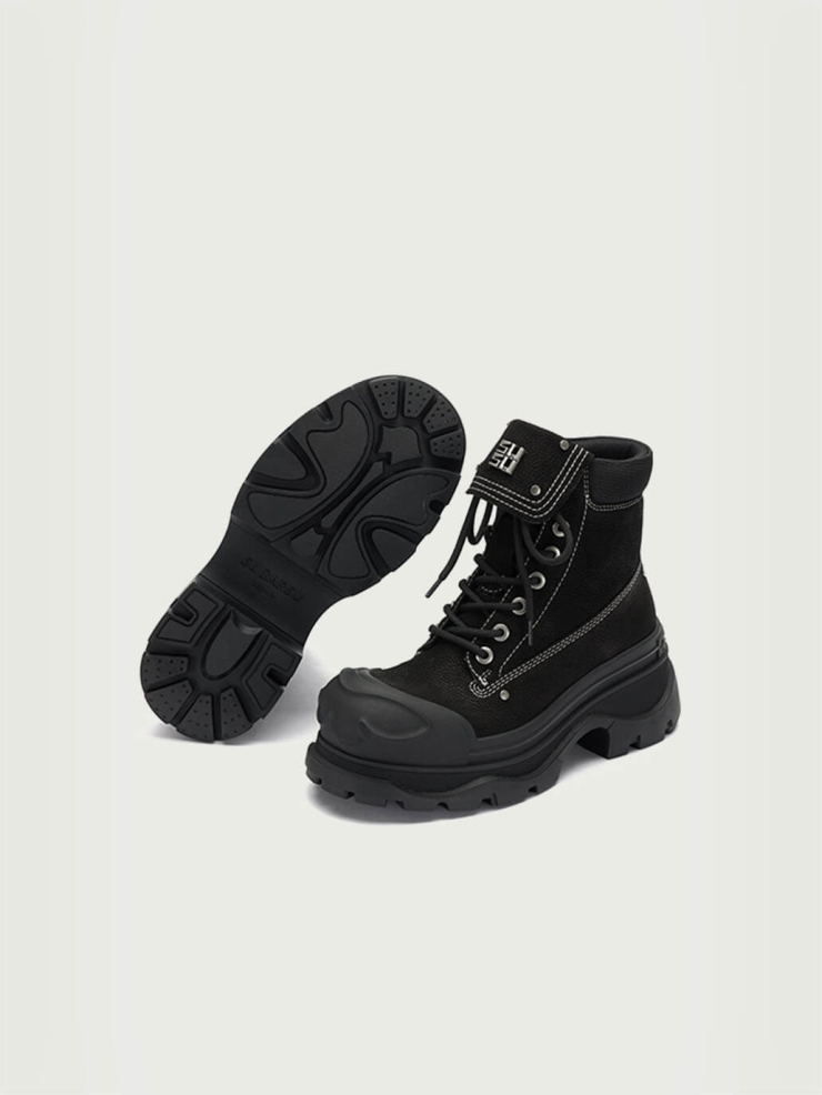 Black Dreamcore Angel Vintage Butterfly Sole Boots