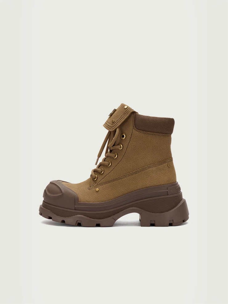 Brown Dreamcore Angel Vintage Butterfly Sole Boots