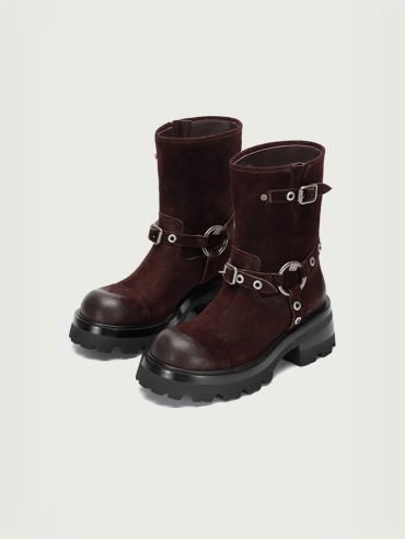 Red Dreamcore Knight Rider Rebel Riding Boots