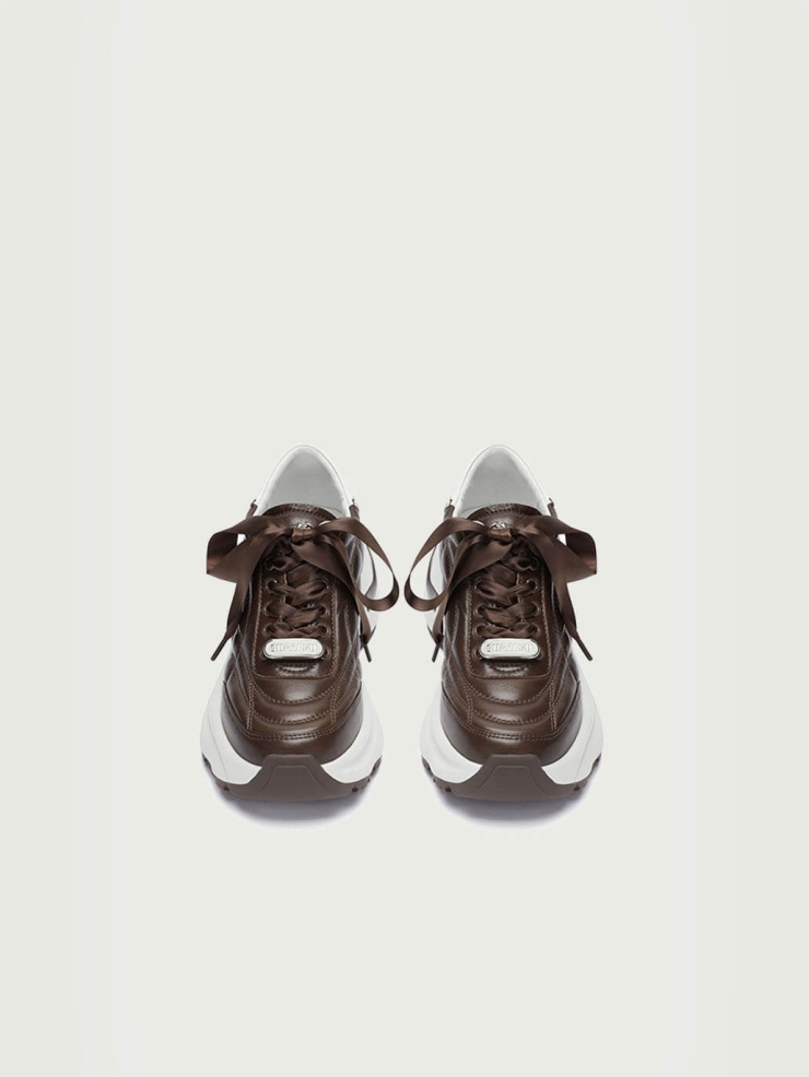 Brown Dreamcore Angel German Trainer Platform Sneakers