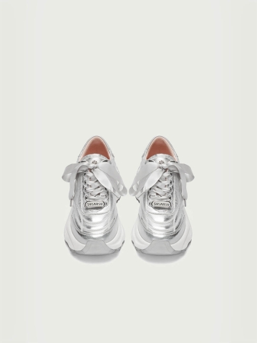 Silver Dreamcore Angel German Trainer Platform Sneakers