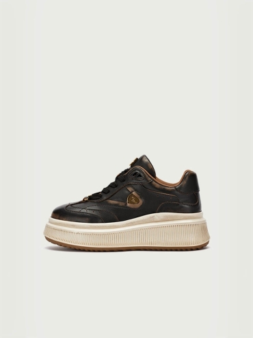 Black Dreamcore Knights Vintage Platform German Trainer