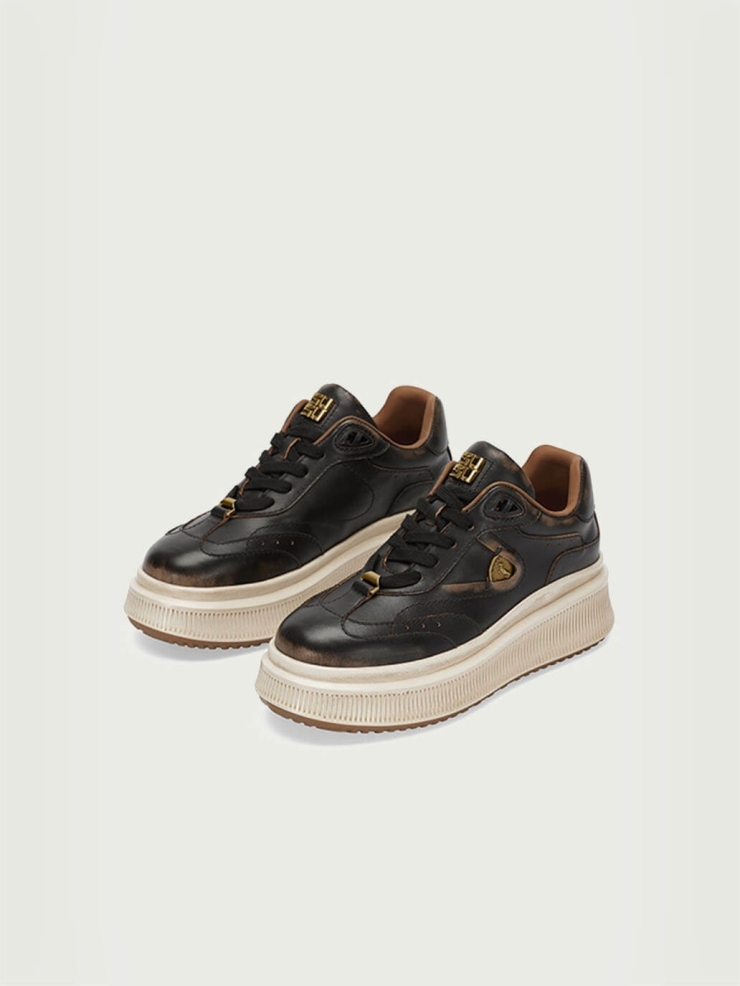Black Dreamcore Knights Vintage Platform German Trainer