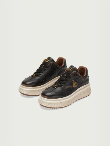 Black Dreamcore Knights Vintage Platform German Trainer