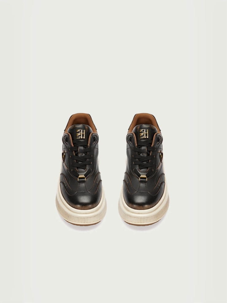 Black Dreamcore Knights Vintage Platform German Trainer