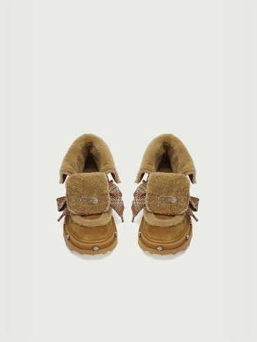 Brown DreamCore Angel Rose Sole Platform Snow Boots