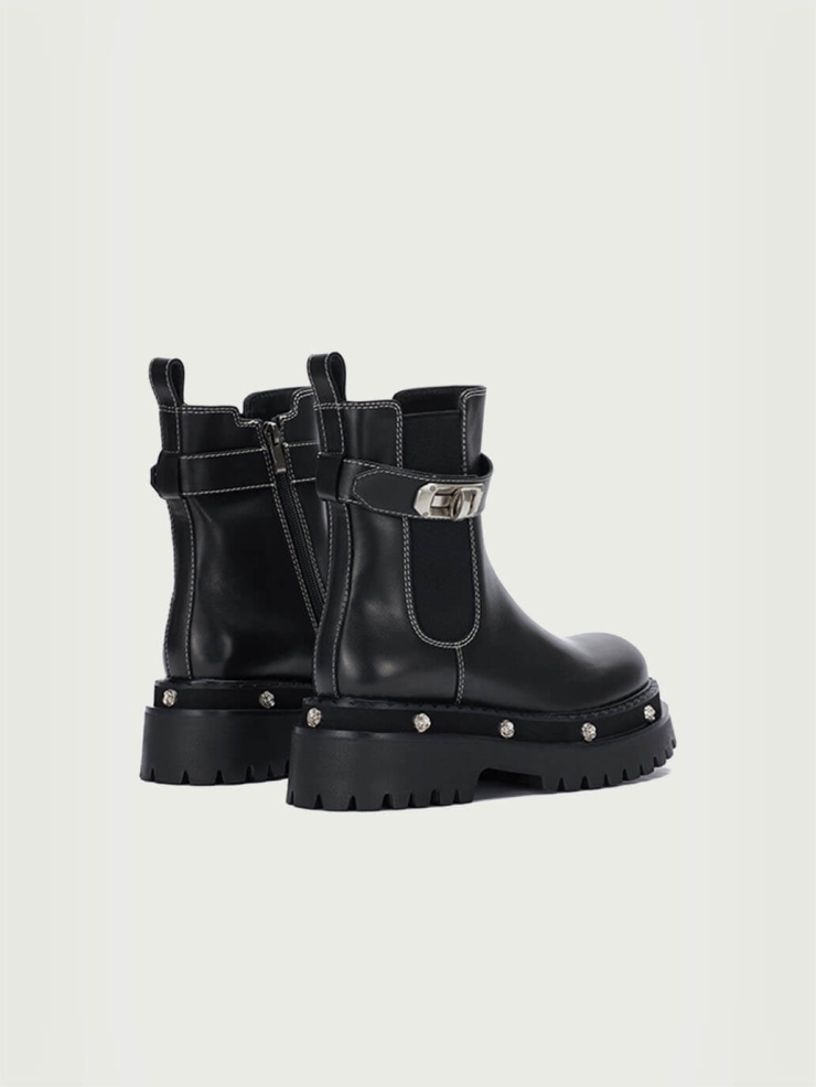 Black DreamCore Angel Series Rose Sole Chelsea Boots