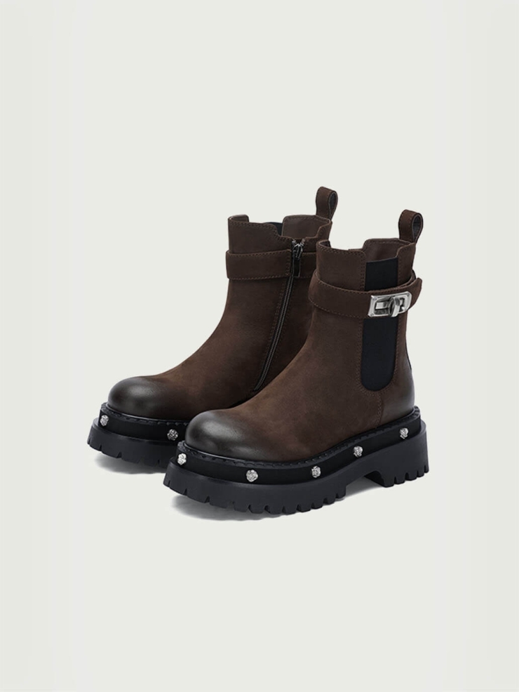 Brown DreamCore Angel Series Rose Sole Chelsea Boots