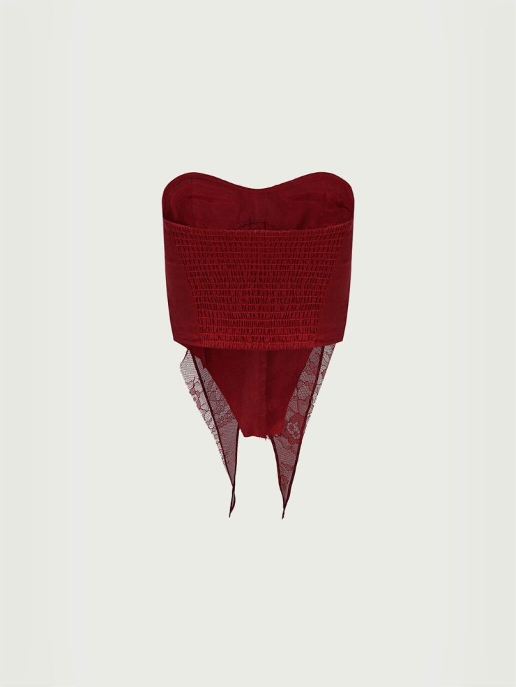 Ruby fold pleated ruffles tube top