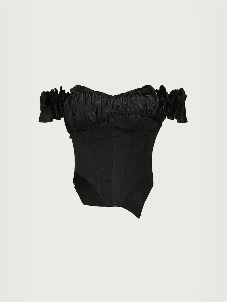 Black silky pod top